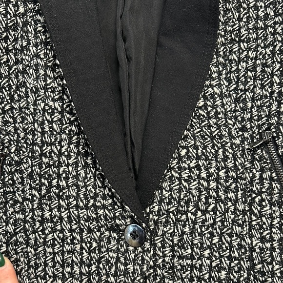 Kenneth Cole Women’s Blazer Jacket White Black Metallic Size 6 - Picture 3 of 5